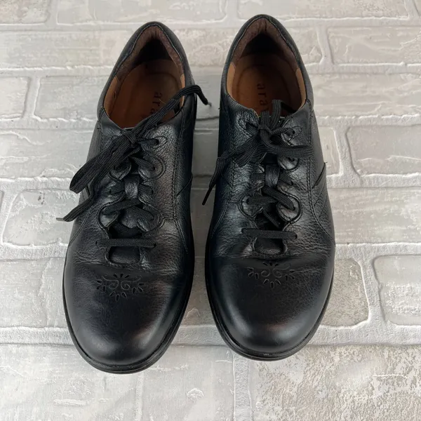 Aravon Duxbury Delilah Shoes Womens 9 B Black Leather Comfort Walking Lace Up - Image 7