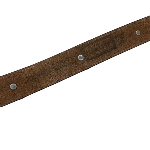 Western Leather Belt Womens 30 Brown Good Vintage 1993 Concho Buckle Patina - Image 4