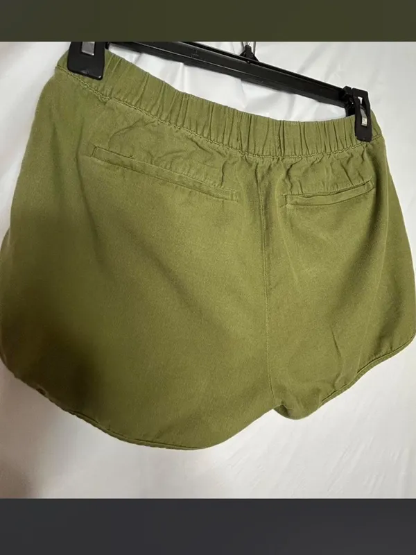 Madewell Pull On Shorts Olive Green High Rise 3" Pockets Casual Travel Size XXS - Image 2