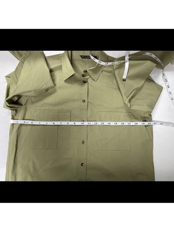 NWT MASSIMO DUTTI - 100% cotton Utility shirt M Academia Minimalist Quiet Luxury - Image 13