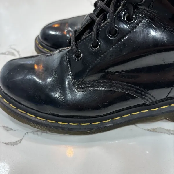 Dr. Martens Boots Womens Size 10 Black Lace Up Glossy - Image 8