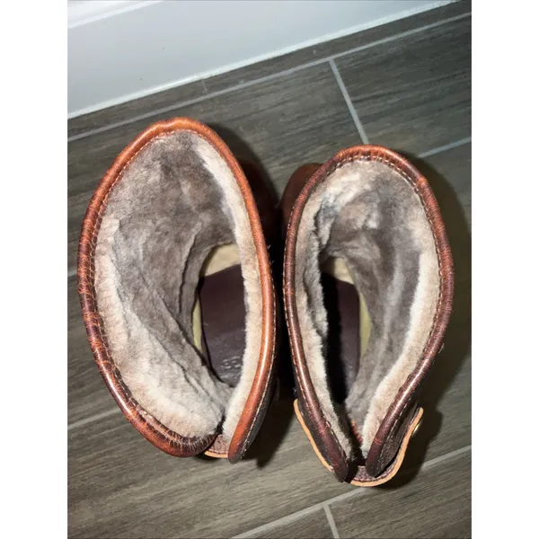 UGG Australia Lynnea II Leather Clog BOOTS Leather Fold Sz 7 Sheepskin‎ Lined - Image 6