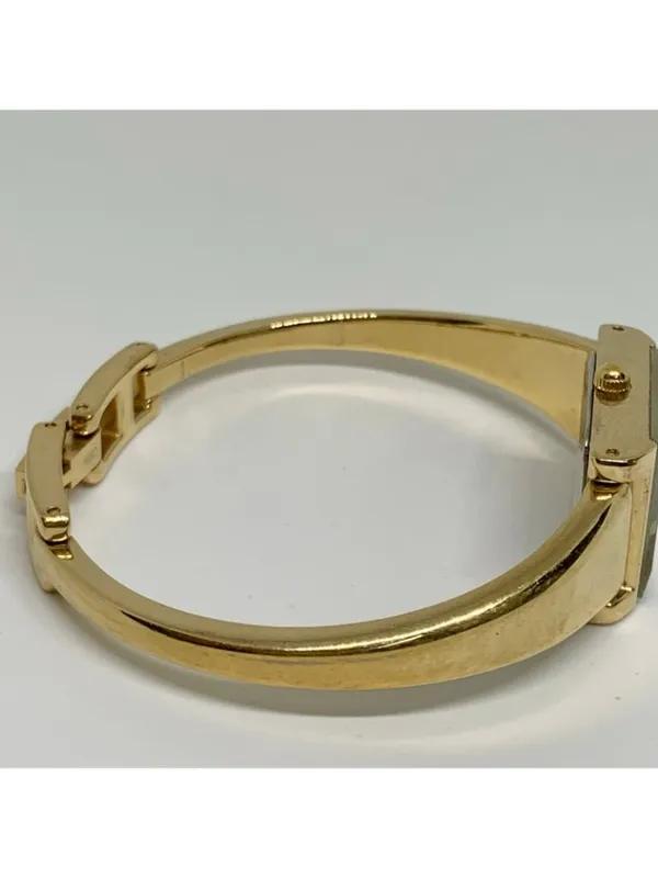 Anne Klein Diamond gold tone women watch 16mm rectangular quartz 6.5” running - Image 5