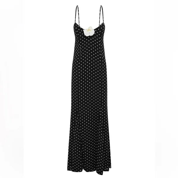 NEW NWT Runaway the label Malika maxi Dress in black polka dot - Image 6