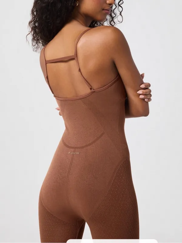 Fabletics SculptKnit / Luxe360 brown sculpting shapewear romper 🤎 - Image 2
