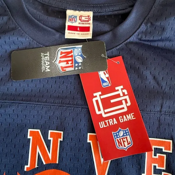 NFL Ultra Game Soft Mesh Vintage Gameday Shirt Navy Large NWT IN PACKAGE - Image 6