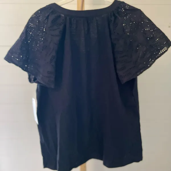Time and Tru Blue Boxy‎ Short Sleeve Blouse - Image 3