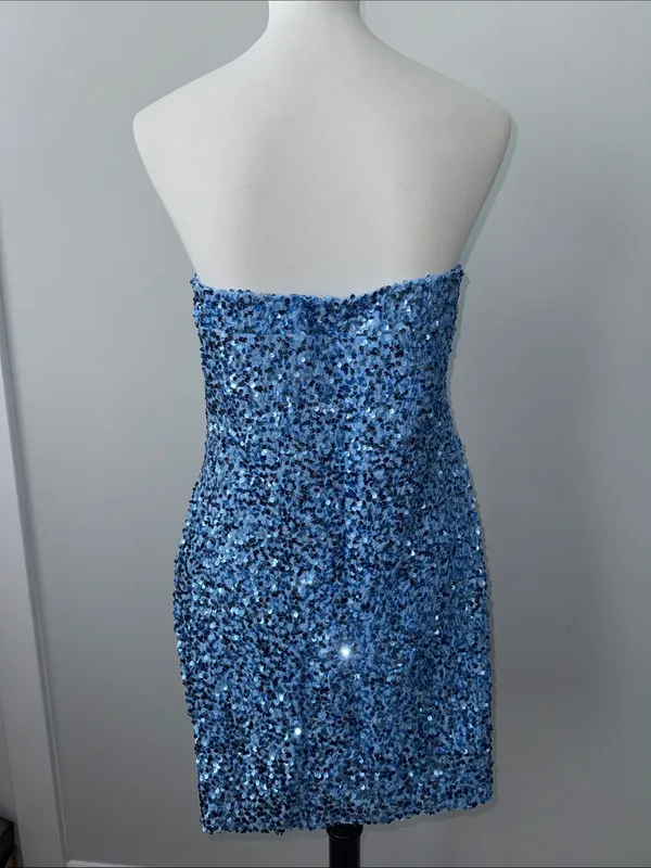 BP. Strapless Blue Sequin Mini Party Dress Women's Large - Image 7