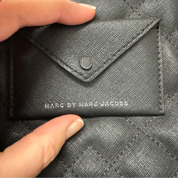 Marc by Marc Jacobs Black Quilted Tote Shoulder Bag With Pouch Purse Handbag - Image 8