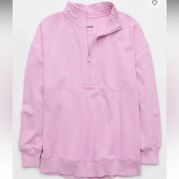 Aerie Pink Oh Zip! Sweatshirt NWT Size XL - Image 3