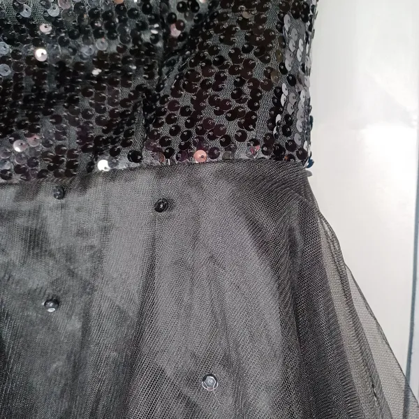 For your special day black strapless sequin mini dress - Image 6