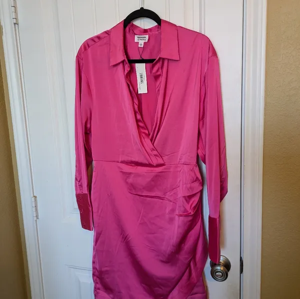 The Drop hot pink shirt dress small Size L - Image 5