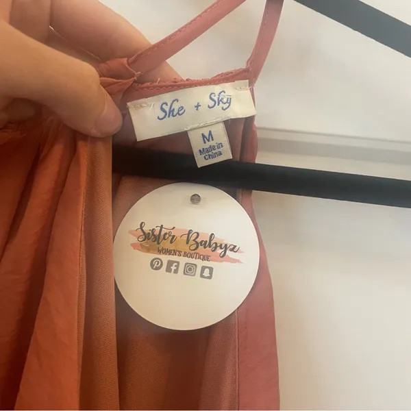 She + Sky Midi Dress in Copper Size Medium NWT‎ - Image 3