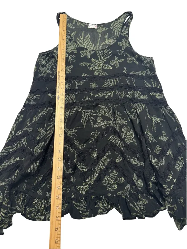 Free People Black Floral Tank Swing Mini Dress - Image 10
