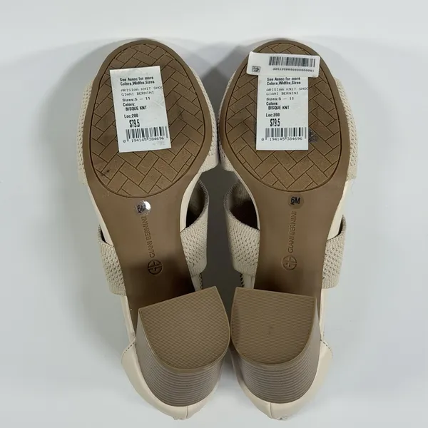 Giani Bernini Size-6M Womens Arisiaaf Knit Block Heel Beige Sandals Bootie - Image 4