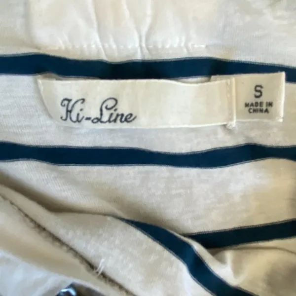 Madewell Navy & White Striped Sail Away Striped Chain Neckline Tee Womens S - Image 7