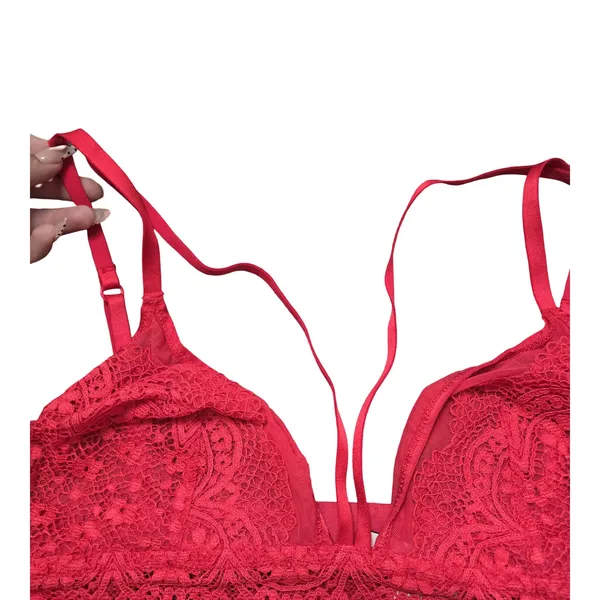Victoria's Secret Red Lace Bralette Size: XL - Image 3