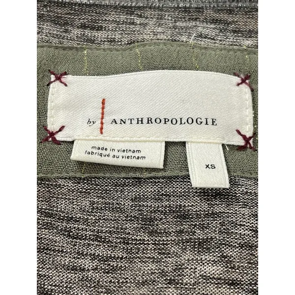 Anthropologie Silver Metallic Faux Wrap Blouse Long Sleeve Shimmer Top XS Party - Image 8