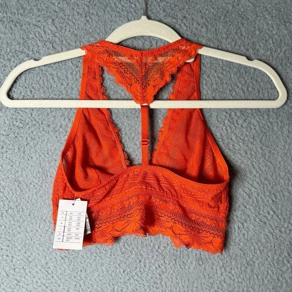 Auden Bralette Womens XS‎ Orange High Apex Adjustable Unlined Lace Racerback NEW - Image 2