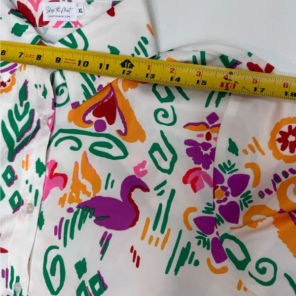 SHOP THE MINT All I Want White Abstract Tiered Dress size XL - Image 4