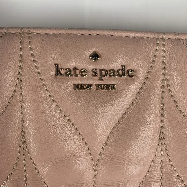 Kate Spade Large Shoulder Bag Briar Lane Quilted Emelyn Pink Leather Gold Chain - Image 5