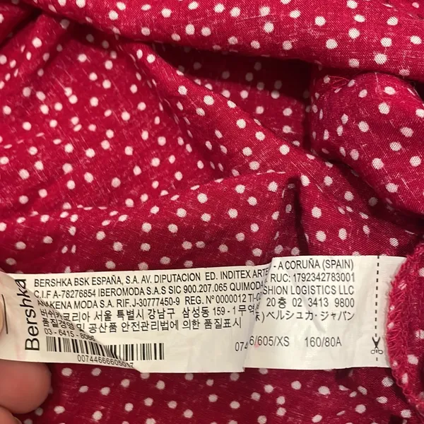 Bershka BSK GIRL Red Polka Dot Button Front Top - Image 5