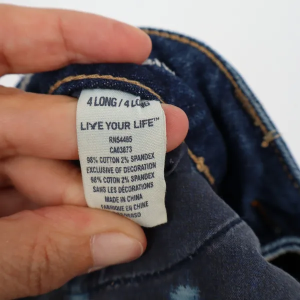 American Eagle Outfitters Jeans Womens 4L Blue Stretch Distressed Straight Leg - Image 3