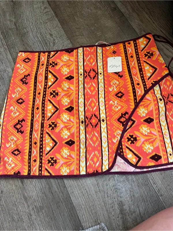 Nwt‎ Free People Cleo Wrap Skirt in Rust Combo - Image 11