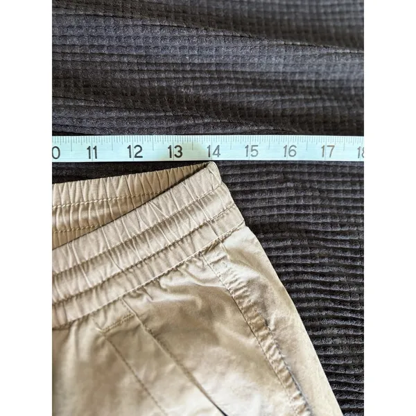 Abercrombie & Fitch Khaki Brown Jogger Pants High Rise Zip Size M Elastic‎ Hem - Image 6