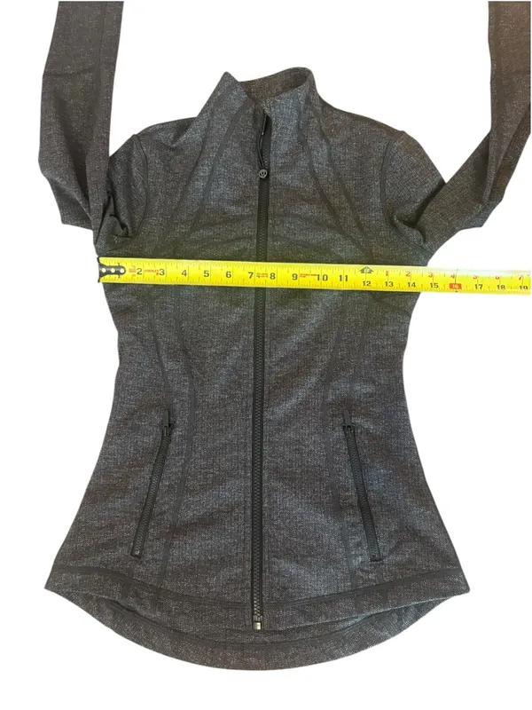 Lululemon Define Jacket Heathered Herringbone Gray Womens Size 4 - Image 11