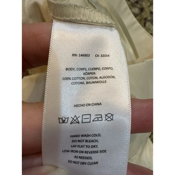 Anthropologie Mare Mare Curved-Hem Chino Pants Wide Leg Light Sand Size XL - Image 8