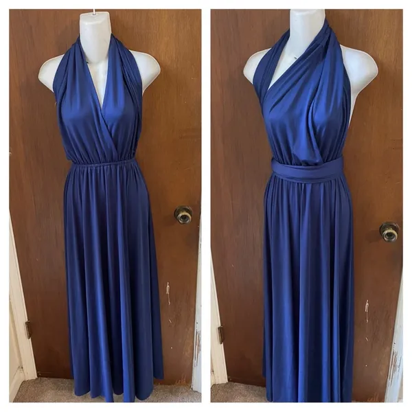 Dark Blue convertible halter maxi - Image 3