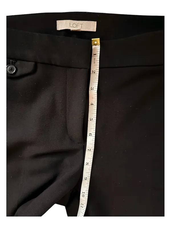 LOFT Black Wide Leg Career Dress Pants Women’s 8P Petite High Rise Trouser - Image 5