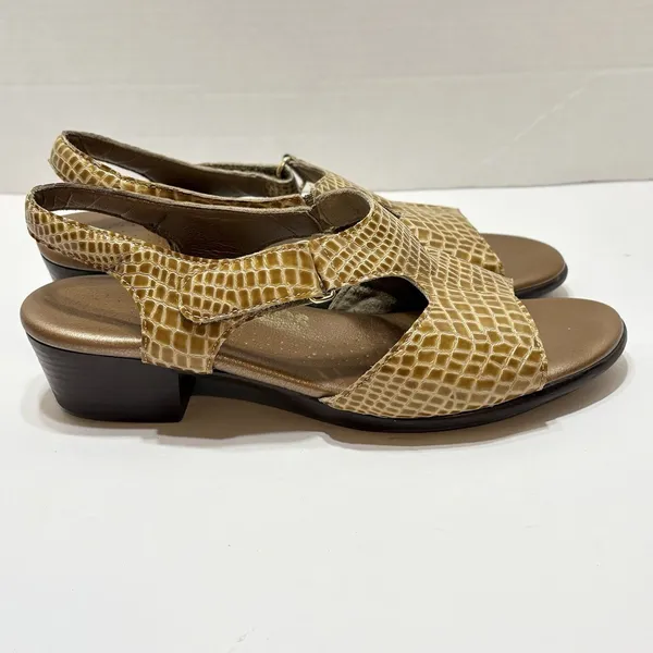 SAS Suntimer Tripad Comfort US 9 Snake Print Bronze Patent Leather Sandals - Image 2