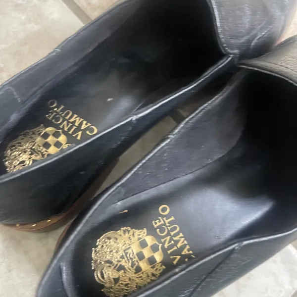 Vince Camuto Black‎ Pebbled Leather Studded Loafers Flats Womens 10M 42 EUC - Image 8