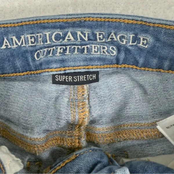 American Eagle High Rise Jeggings Super Stretch Destroyed Medium Wash Size‎ 4R - Image 8