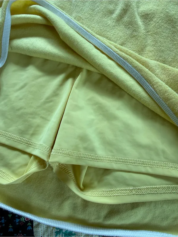 Beach Terry Colored Skort in the color Lemon Drop from Boston Proper - Image 3
