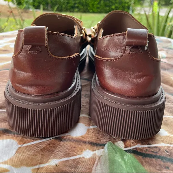 Kelsi Dagger Brown Loafers with Gold Accent - Image 5