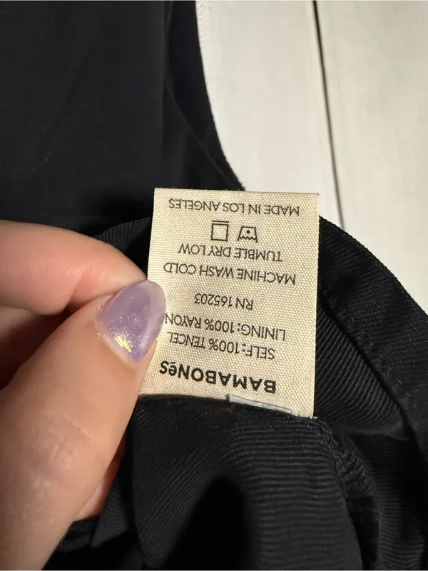Bamabones Martine Black Tencel Crop Top Size Small - Image 8