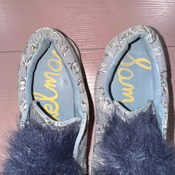 Sam Edelman Leya Sneakers with Navy Faux Fur Size 6 - Image 5