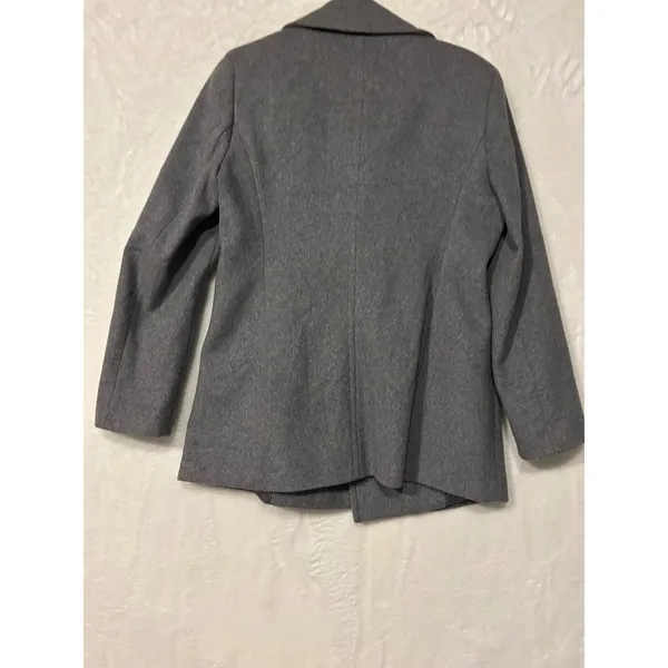Calvin Klein Womens Grey Wool Blend Double‎ Breasted Peacoat Jacket Size 8 - Image 8