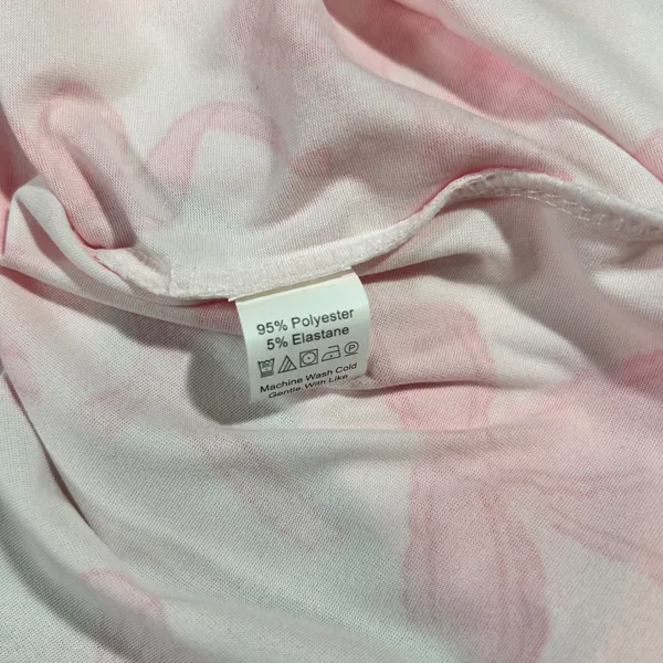 Pink Bow Print Pajama Set Top Pants Long Sleeve Coquette Feminine Plus 2X - Image 4