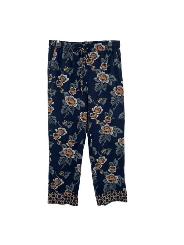 Vera Bradley Dottie Leaf Floral Pajama Set Navy Blue Size Medium - Image 5