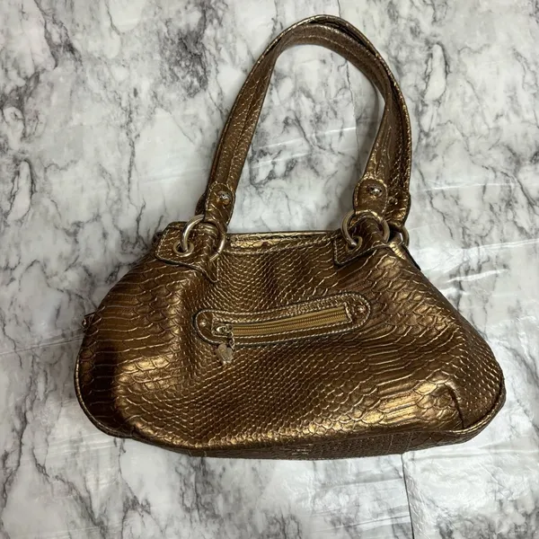 Vintage Chunky Y2K Shoulder Bag Gold by Kathy Van Zeeland 90s Gems - Image 5
