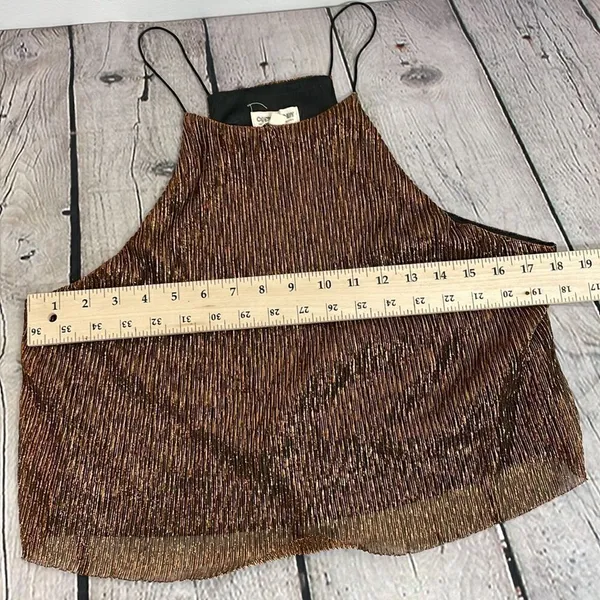 Cotton Candy Gold Metallic Crop Top Size Medium - Image 10