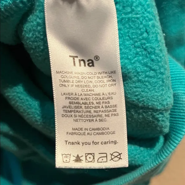 Aritzia TNA Cozy Fleece Mega Fit Green Quarter Zip Pullover Size 1 or XS - Image 4