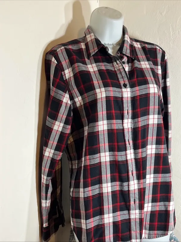 Ralph Lauren Red, Black & White Plaid Button-Down Shirt - Image 2