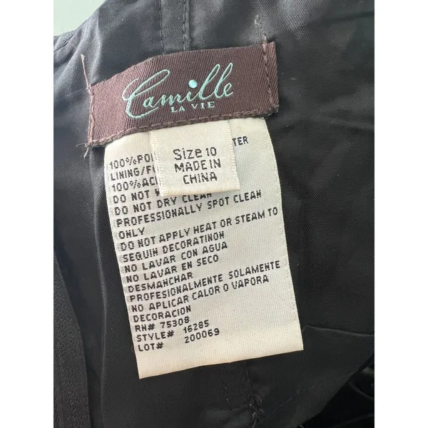 CAMILLE LA VIE Black short puff‎ y toille sequin prom dress formal 10 - Image 4