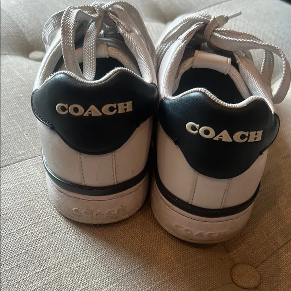 Coach Lowline Leather Optic Sneaker Optic White/Midnight Navy Size 38.5 - Image 9