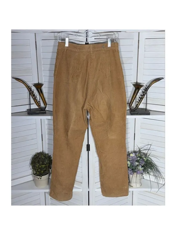 Woolrich Vintage 90s Y2K corduroy pants light brown cotton wide legs sz 10 - Image 2